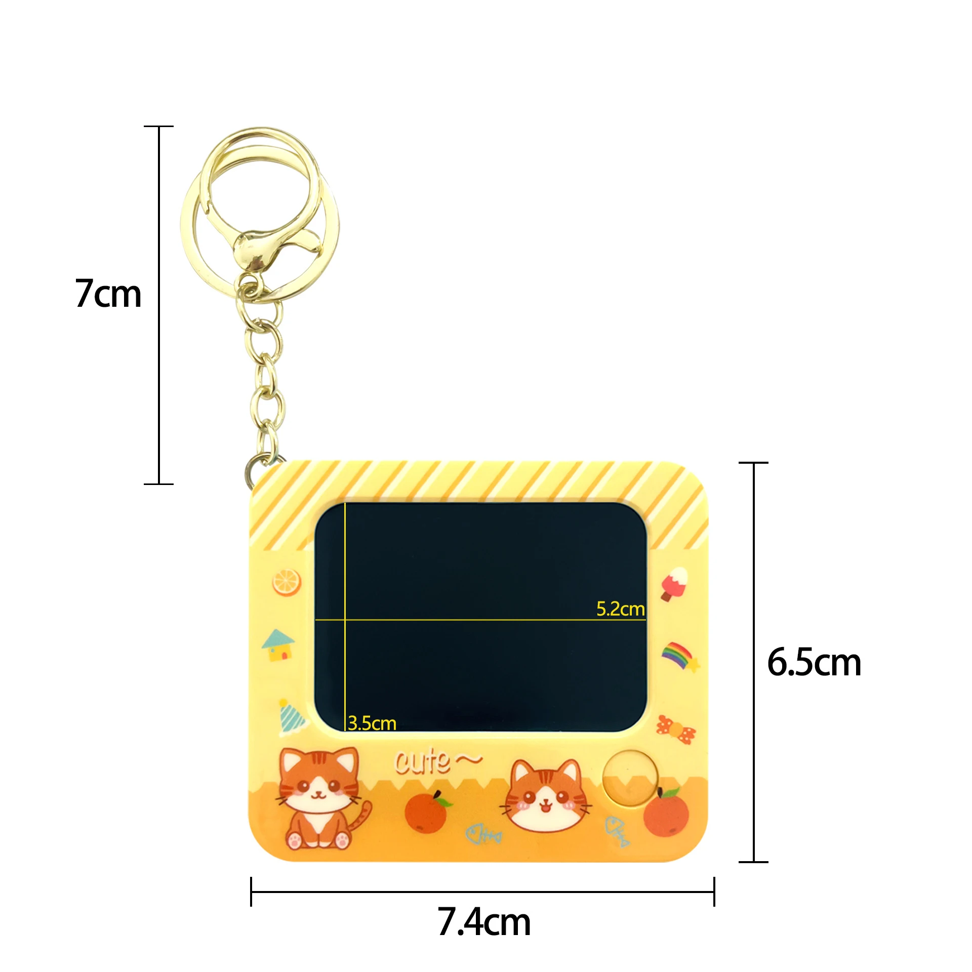 1pcs Mini LCD Handwriting Board Key Pendant Cartoon Doodle Board Electronic Drawing Board Creative Keychain Gift Children's Toys