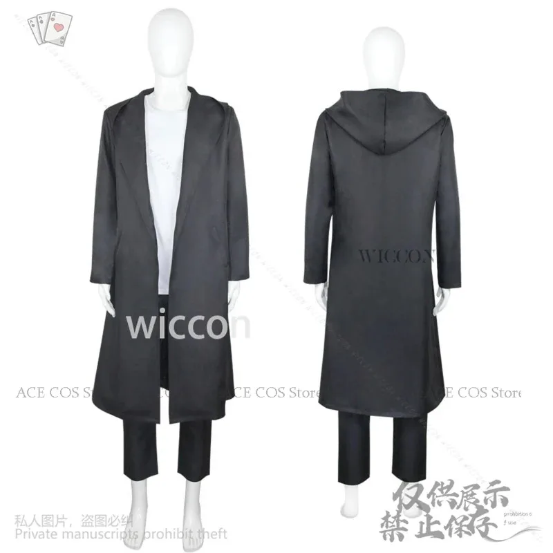 Anime Solo Leveling Cosplay Costume Sung Jin Woo Black Coat Pants Uniform Wig Suit for Men Halloween Party Expo Set DSWHDT2025