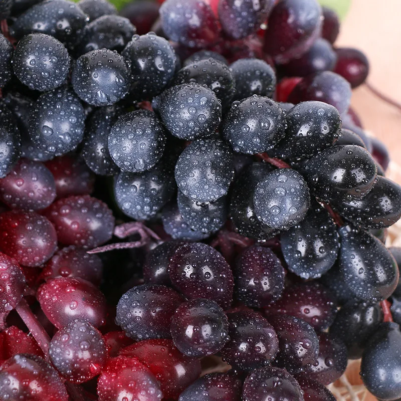 Black Red Green Purple Artificial Grapes Home Garden Bedroom Living Room Decoration Fake Fruits Wedding Birthday Party Supplies 3