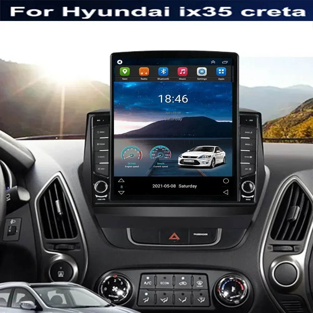 For Tesla Style 2Din Android 13 Car Radio For Hyundai ix35 creta 2012-2014 Multimedia Video Player GPS Stereo Carplay DSP RDS