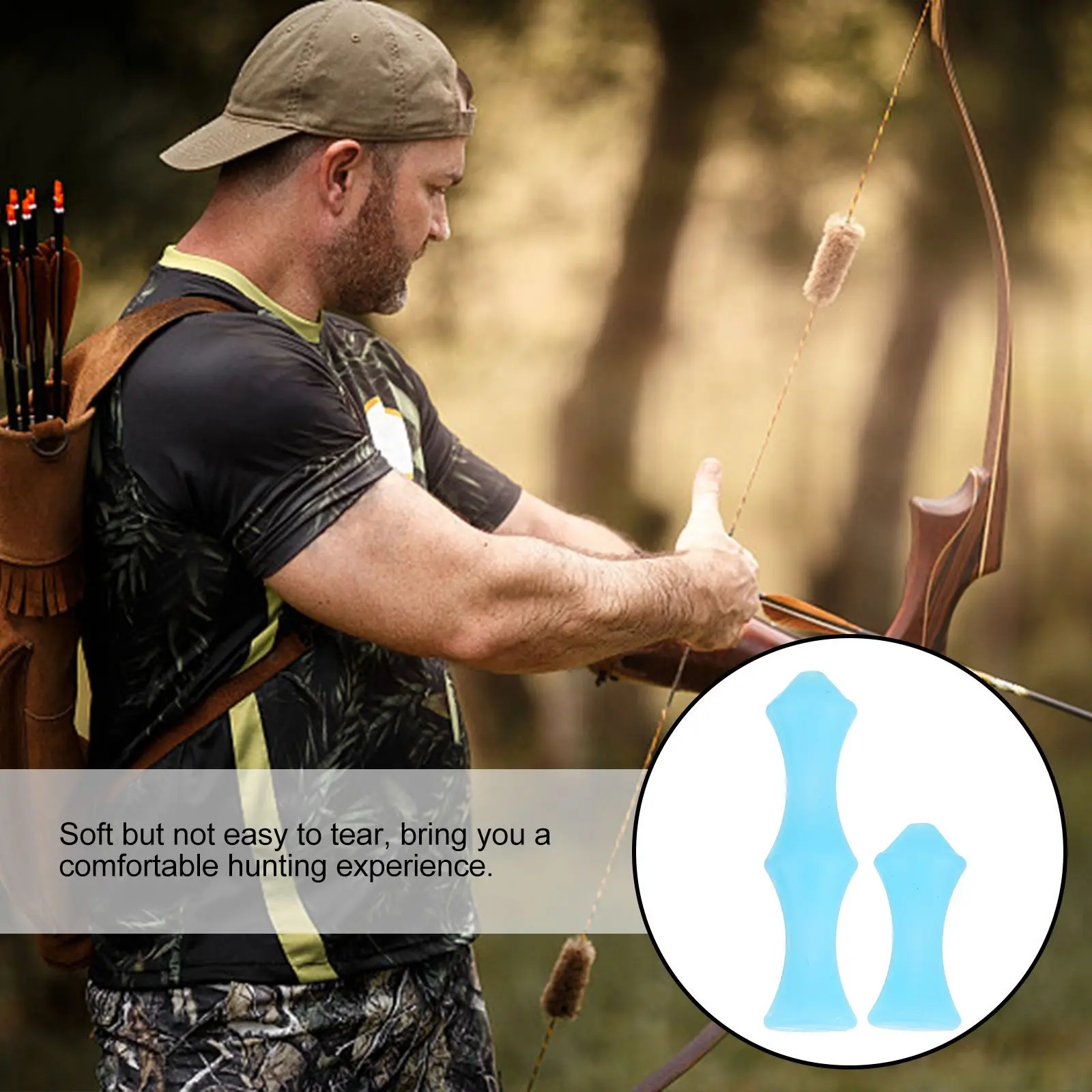 

6pcs Silicone Finger Guard Protector Soft Durable Hunting Accessories Finger Saver Bowstring Protector Recurve