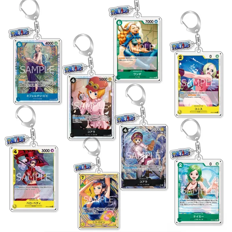 Keychain OP OPTCG Card Nefertari Vivi Koala Backpack Pendant Anime Game Fans Gift Recycled Acrylic Decoration Rare Card Toy