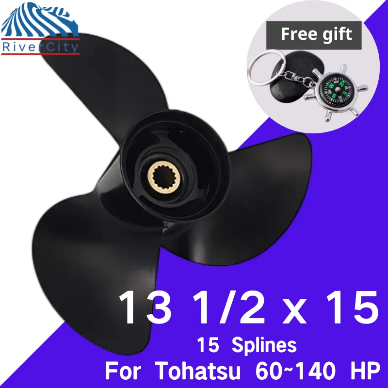 

For Tohatsu Nissan 115HP 120HP 140HP 13 1/2X15 Outboard Propeller Boat Aluminum Alloy Screw 3 Blade 15 Spline Marine Engine