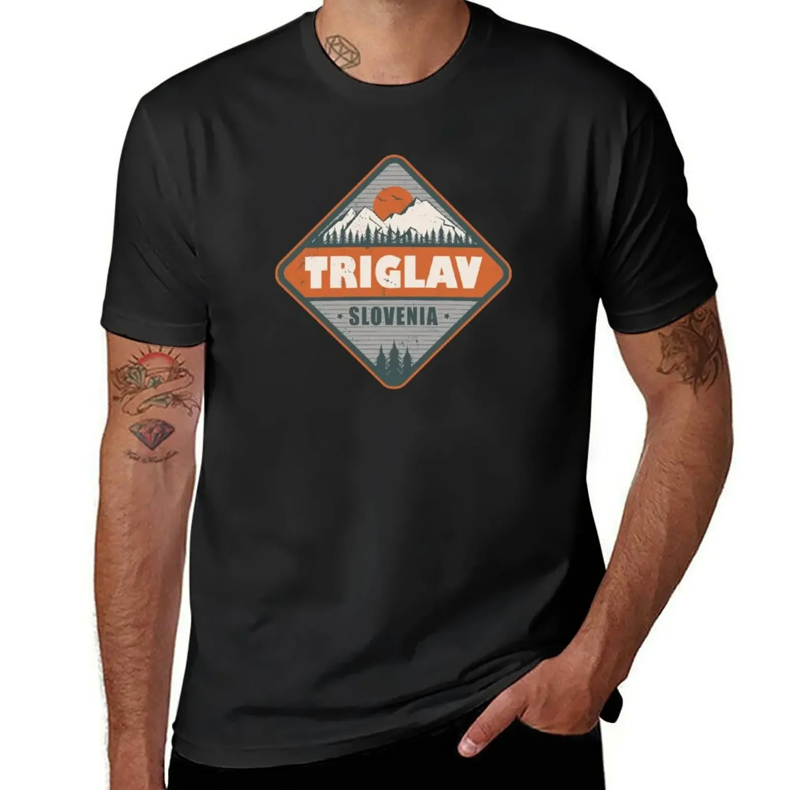 

Triglav Slovenia Slovenian Alps Vintage Hiking Design T-Shirt shirts graphic tee shirts graphic tees men workout shirt