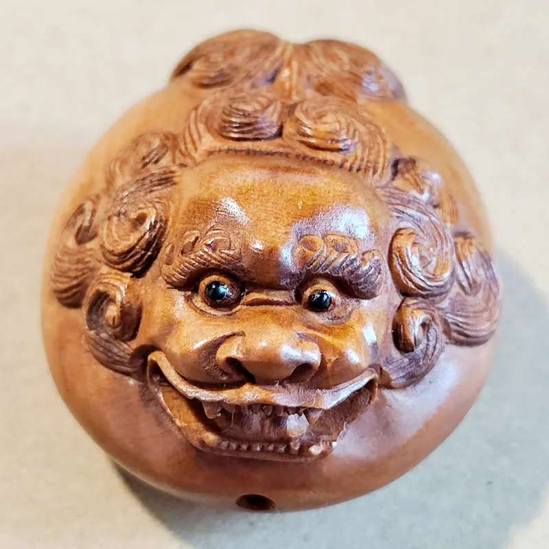 

Y8532 - 20 лет, 2 дюйма, ручная резка, ящик, Netsuke: Pi Xiu Foo Dog Lion