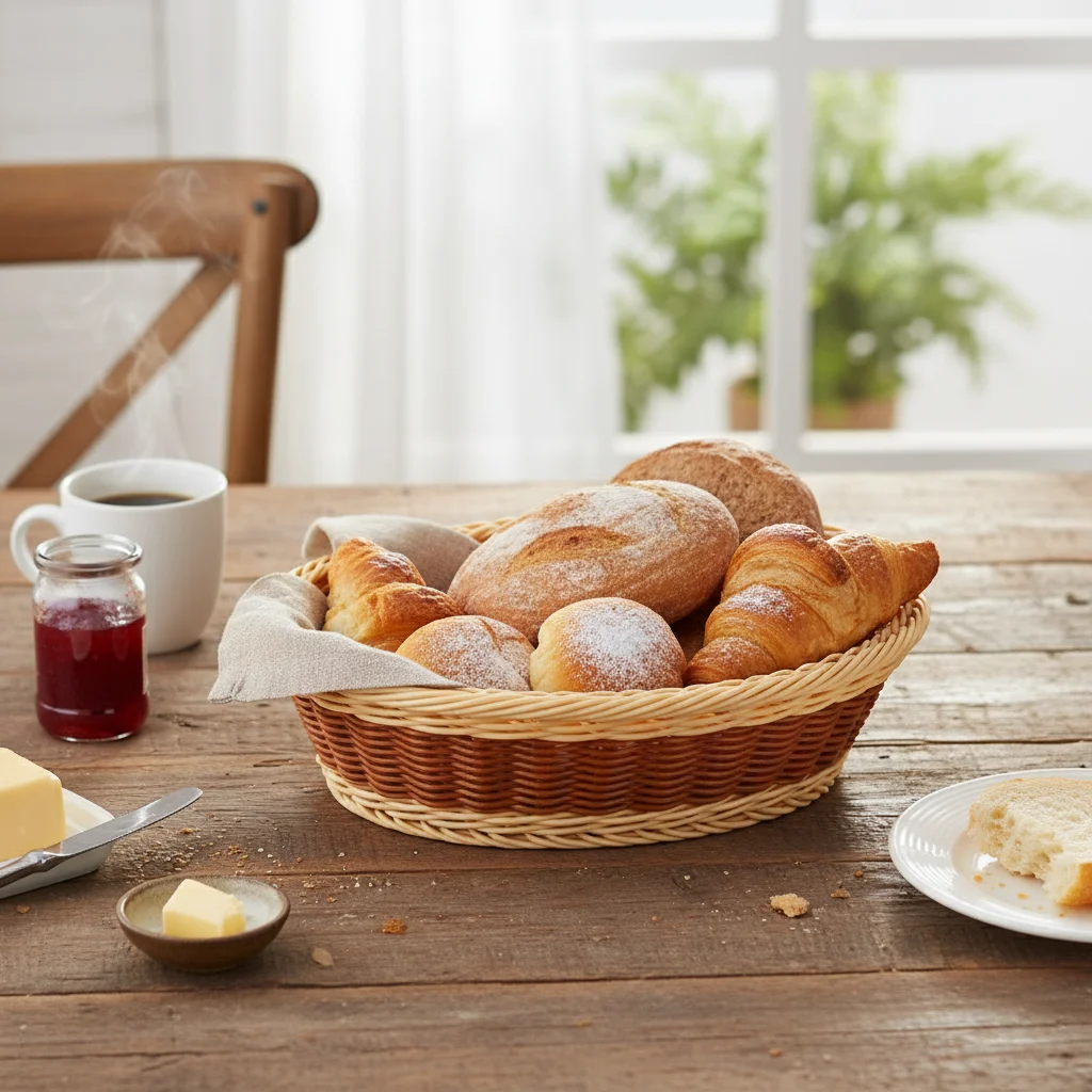 

Handwoven Round Fruit Basket for Kitchen Storage Natural Rattan Material with Multipurpose Design for Fruits Bread and Snacks