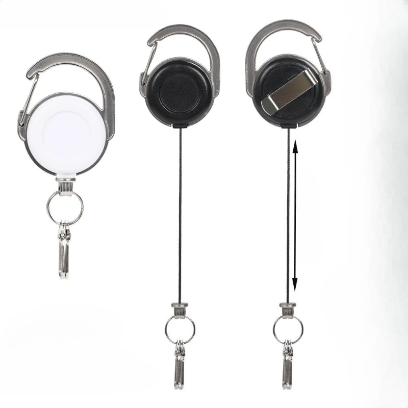 

Metal Clip Retractable Badge Reel ID Card Holder for Worker Anti-Loss Retractile Cord for Work Security Card Office Supplies
