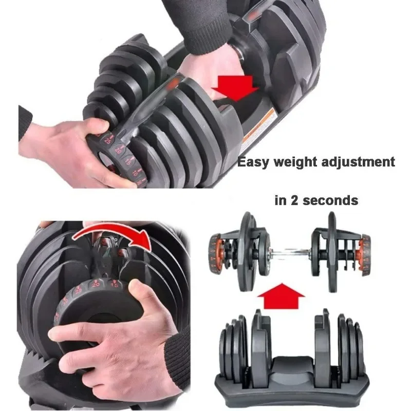 Home Gym Automatic Fitness Dumbbell Adjustable Weight Muscle Trainer Lifting Dumbbell for Home Use Professional Gear New Arrival