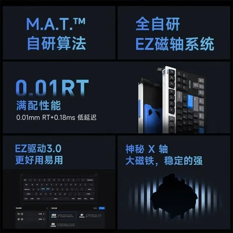 Gaming magnetic axis keyboard Aluminum alloy CNC magnetic jade axis