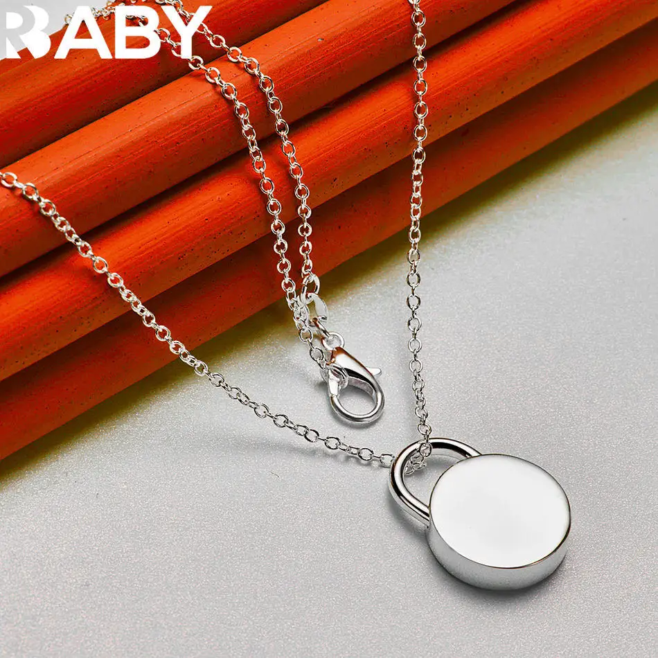 URBABY 40-75 سنتيمتر 925 فضة قفل دائري قلادة قلادة للنساء سحر الاتجاه هدايا عيد ميلاد موضة حفلة غرامة مجوهرات #3