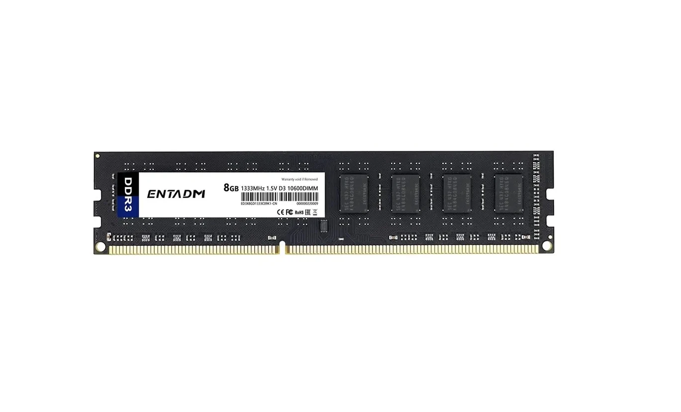 

ENTADM DDR3 1×8 ГБ 1333 МГц UDIMM Настольная оперативная память 1,5 В