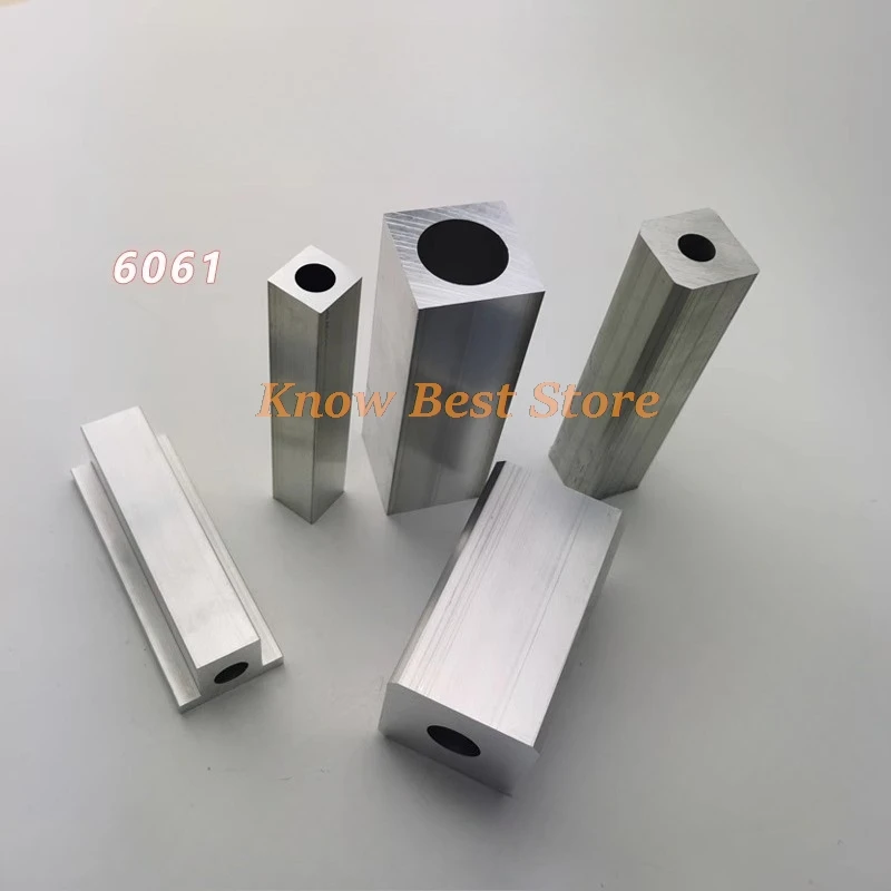 1PCS Square Outside Aluminum Tube Aluminum Tube with Square Outside and Round Inside 6061AL DIY Material 20x20mm-40x40mm