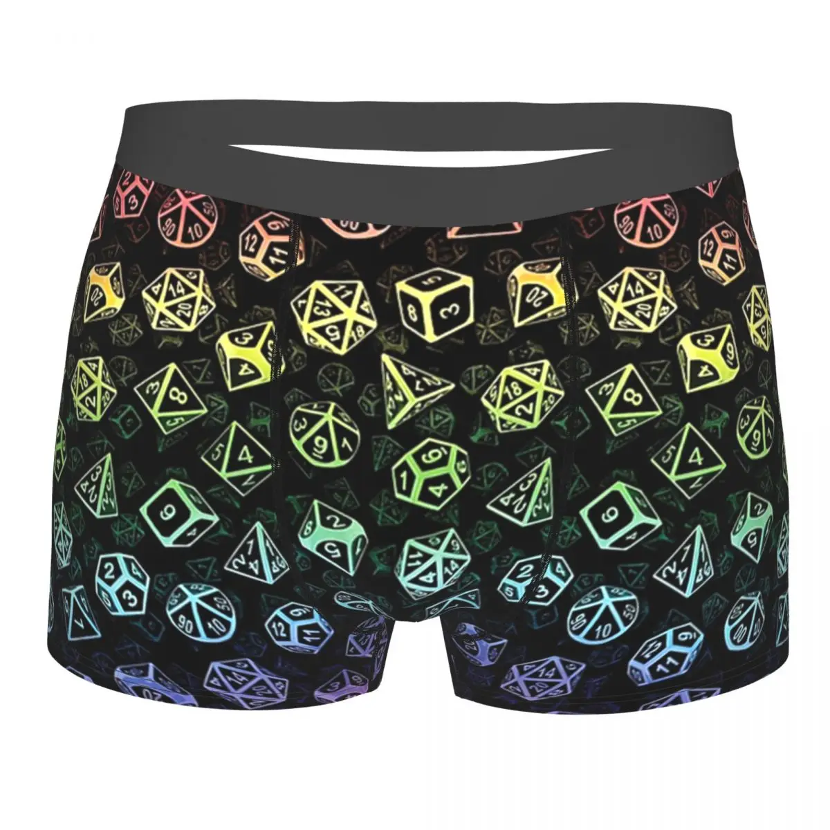 

D20 Dice Set Pattern (Rainbow) Underpants Breathbale Panties Male Underwear Print Shorts Boxer Briefs