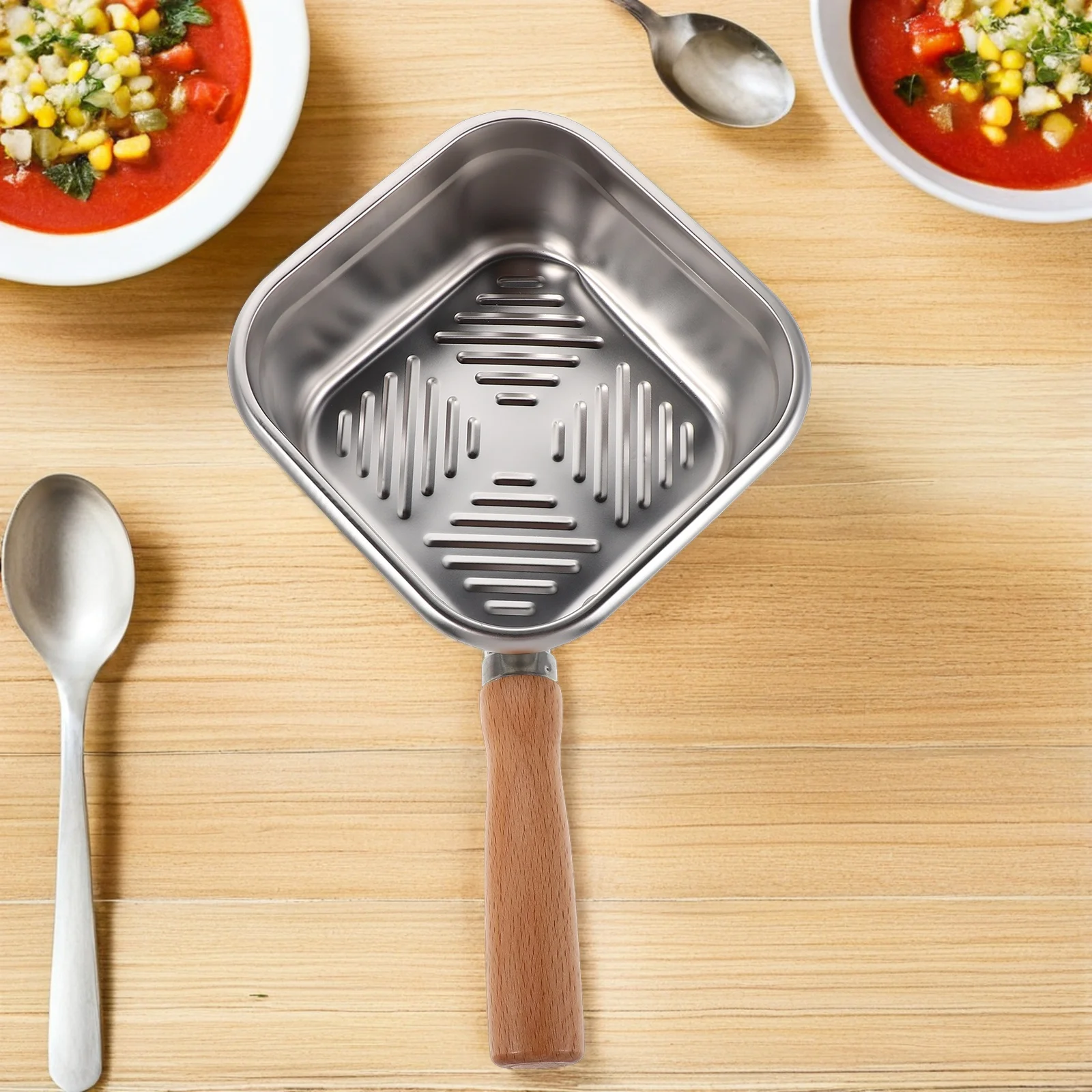 

Portable Deep Fryer Pot: Mini Stainless Steel Frying Pan For Camping Picnics Small Kitchens Stovetop Multi-Functional Use Oil