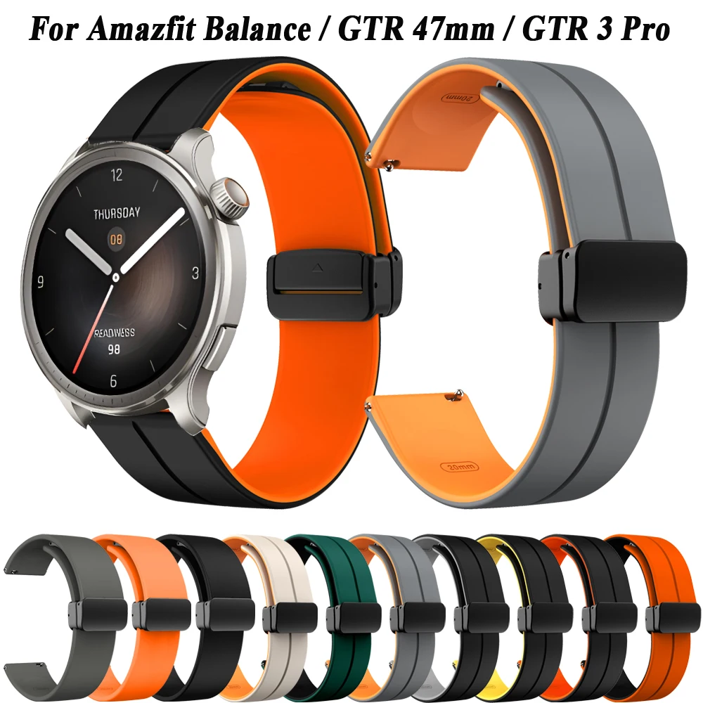 Pulseira de silicone para Amazfit Balance Smartwatch, substituição pulseira, pulseira esportiva, acessório banda, 22mm