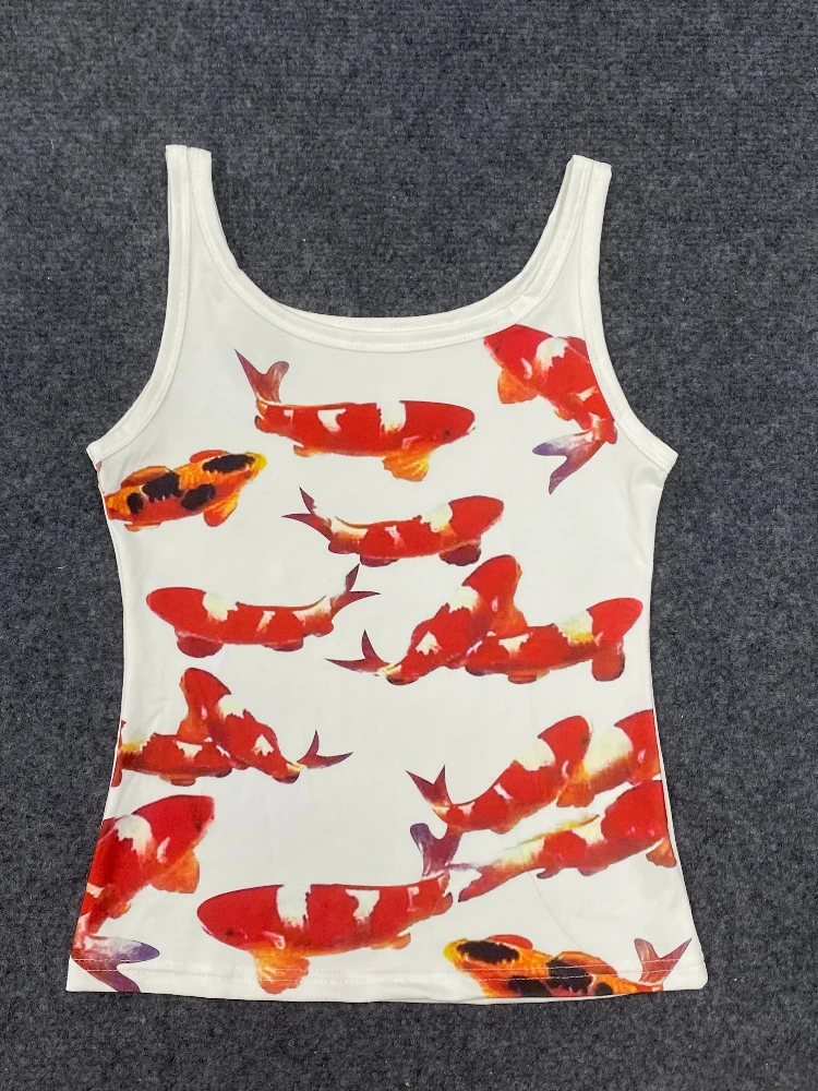 2025 T-shirt Women's Fashion Printed Aesthetics Summer New Product Tank Top Printed Hot Girl Solid Color y2k