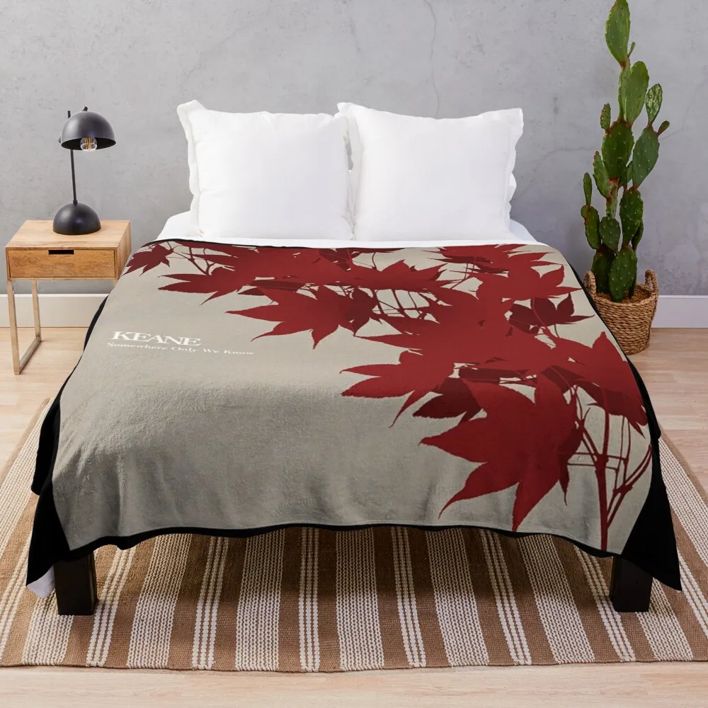 

Keane somewhere only we know Throw Blanket Flannel Fabric Plaid on the sofa Blankets