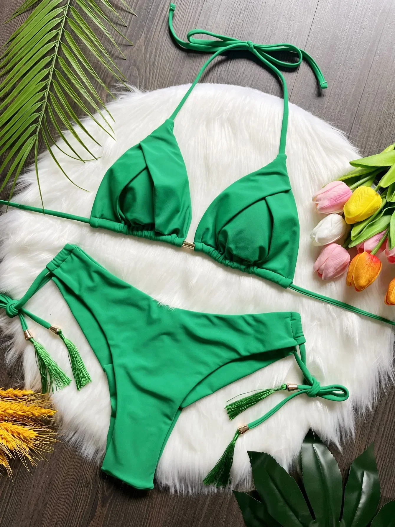 Sexy Triangle Chains Bikini Sets Women Micro Thongs Swimsuit Women Bathing Suit Biquini Bandage Beachwear Swimwear Thong Bikini