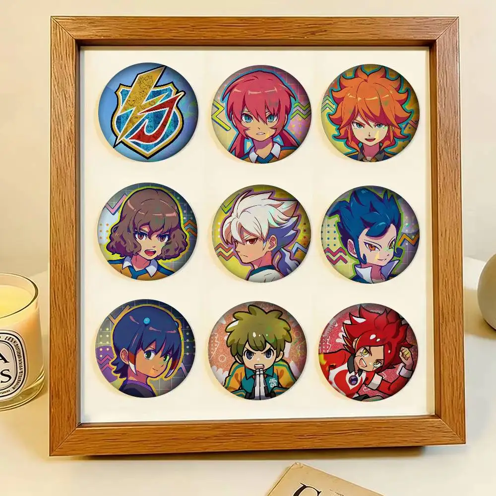 Anime Inazuma Eleven   Cartoon Brooches Anime Badge Round Handmade Brooch Lapel Pins Jewelry For Backpack Clothes Gifts