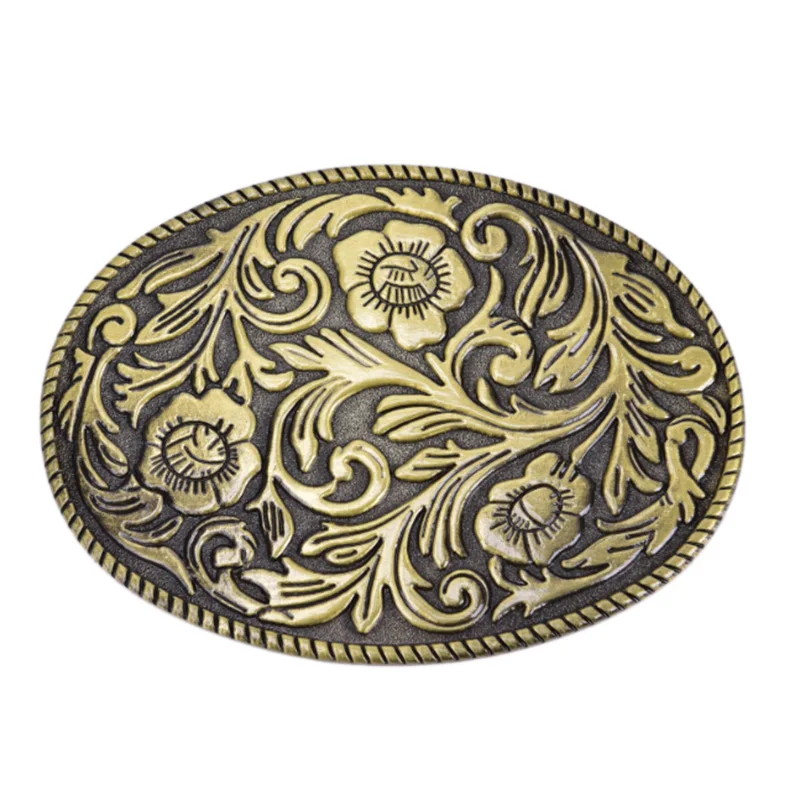 

New Fashion Western Vintage Flower Men's Belt Buckles Cowboy Native