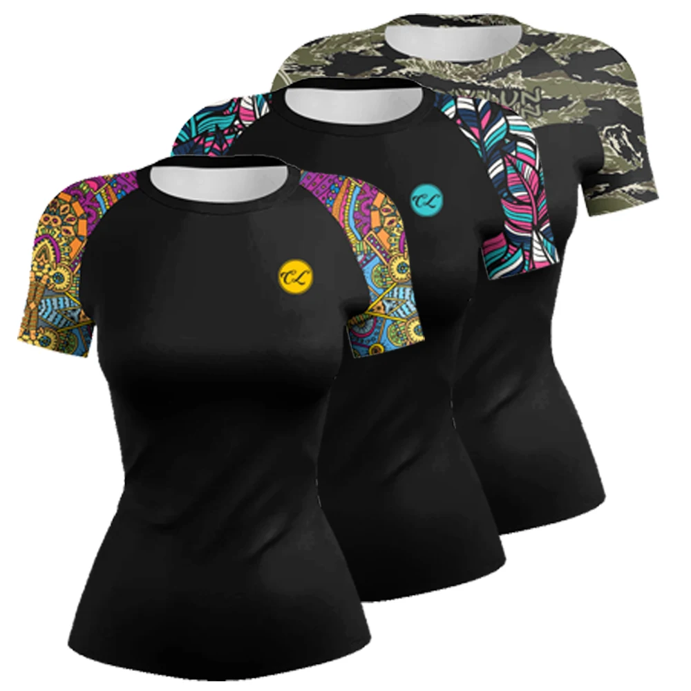 New MMA T-Shirt Women Boxing Compression 3D Printed Short Sleeve Rashguard Summer T Shirts Cosplay Costume For Female Tops Tees