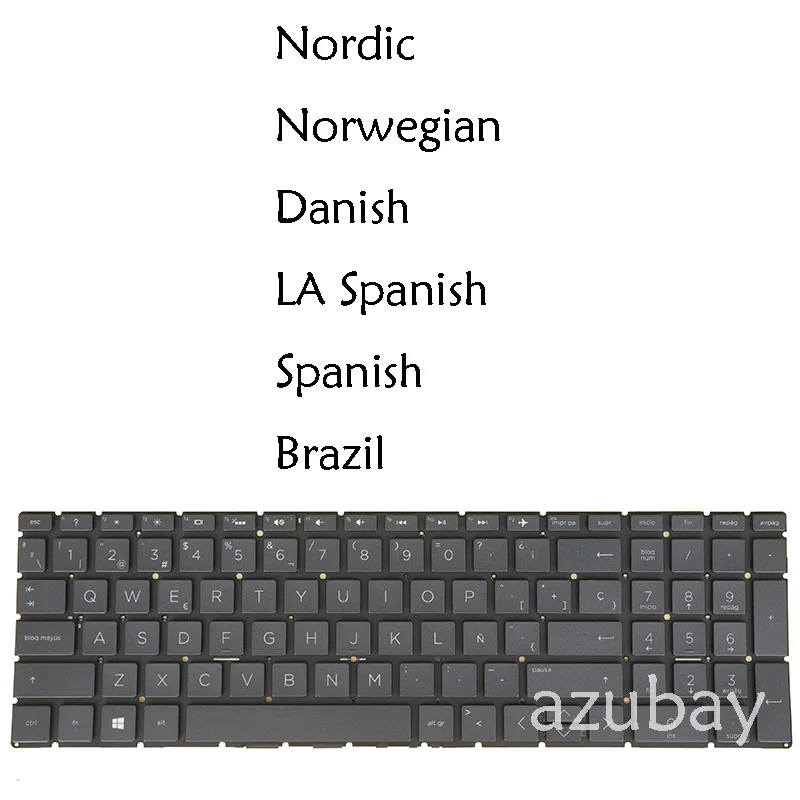 US LA Spanish Nordic Norwegian Danish BR Portuguese Laptop Keyboard For HP 15t-cu000 15t-da000 15t-da0000 15t-da100 15t-db000