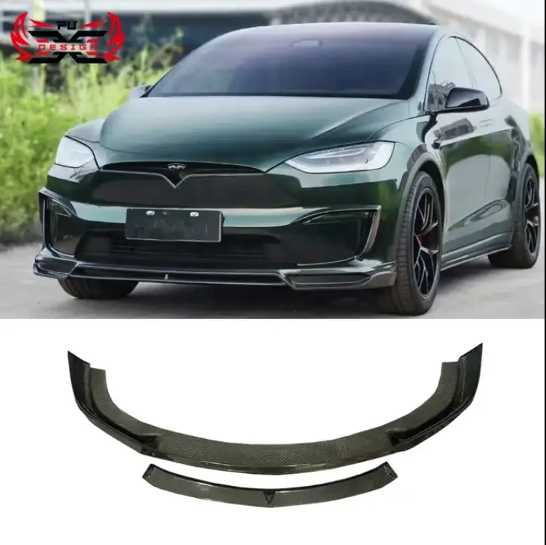 

High Quality Carbon Fiber front lip front Bumper spoiler Body Kits accessories CMS Style Body Kit For Tesla Model X 2022-2023