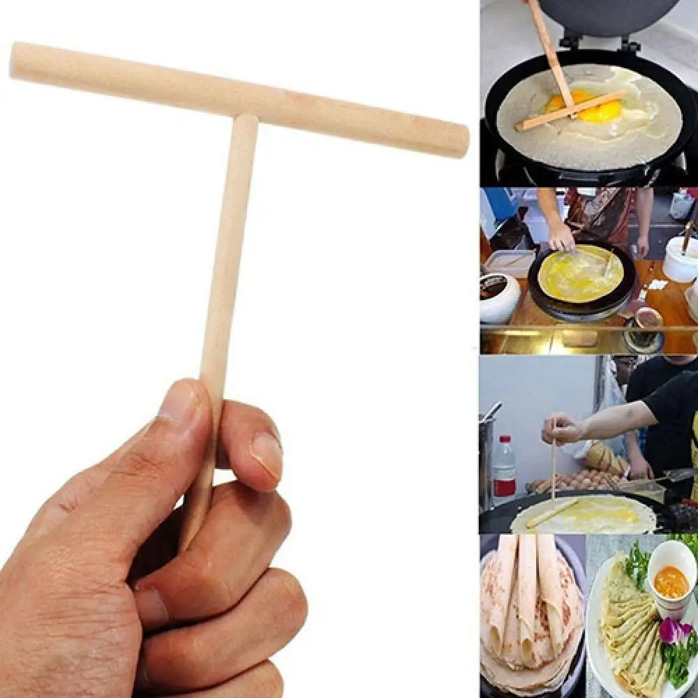 Crepe Maker Pancake Batter Wooden Spreader Stick Home Kitchen Tool Kit DIY