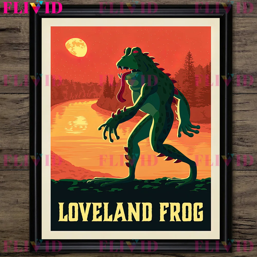 ملصق فني برؤية غريبة مطبوع ، موميا عملاقة ، عفريت بنتاكي ، راكشا ، مخلوقات أسطورية ، فن حائط حيوان خيالي ، طباعة قماش #3