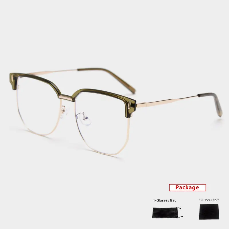 IYOU-Monture de lunettes anti-lumière bleue TR90 pour hommes et femmes, alliage rond polygone, lunettes optiques, lunettes d'ordinateur, anti-discrimination, UV400