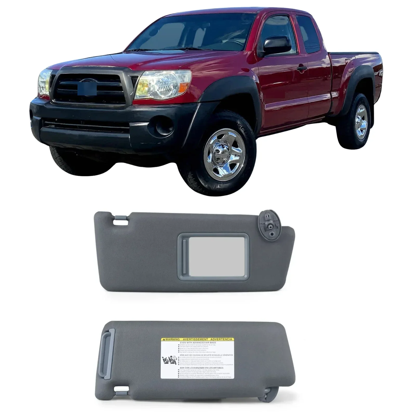 

For Gray Sun Visor Left Driver and Right Passenger Side 74320-04181-B1,74310-04081-B0 Toyota Tacoma 05-14 With Mirror No Light