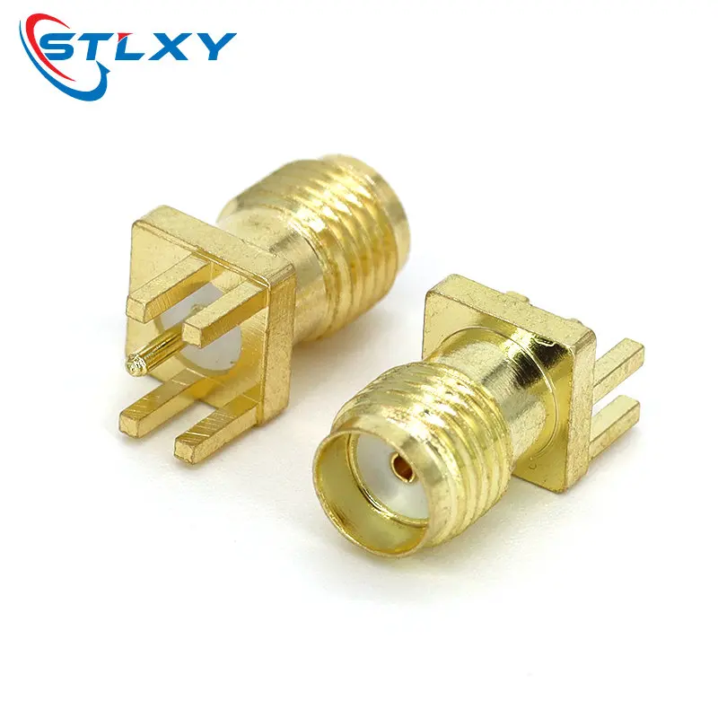 5Pcs SMA Female Jack Connector For 1.6mm Solder Edge PCB Straight Mount Gold plated RF Connectors Receptacle Solder