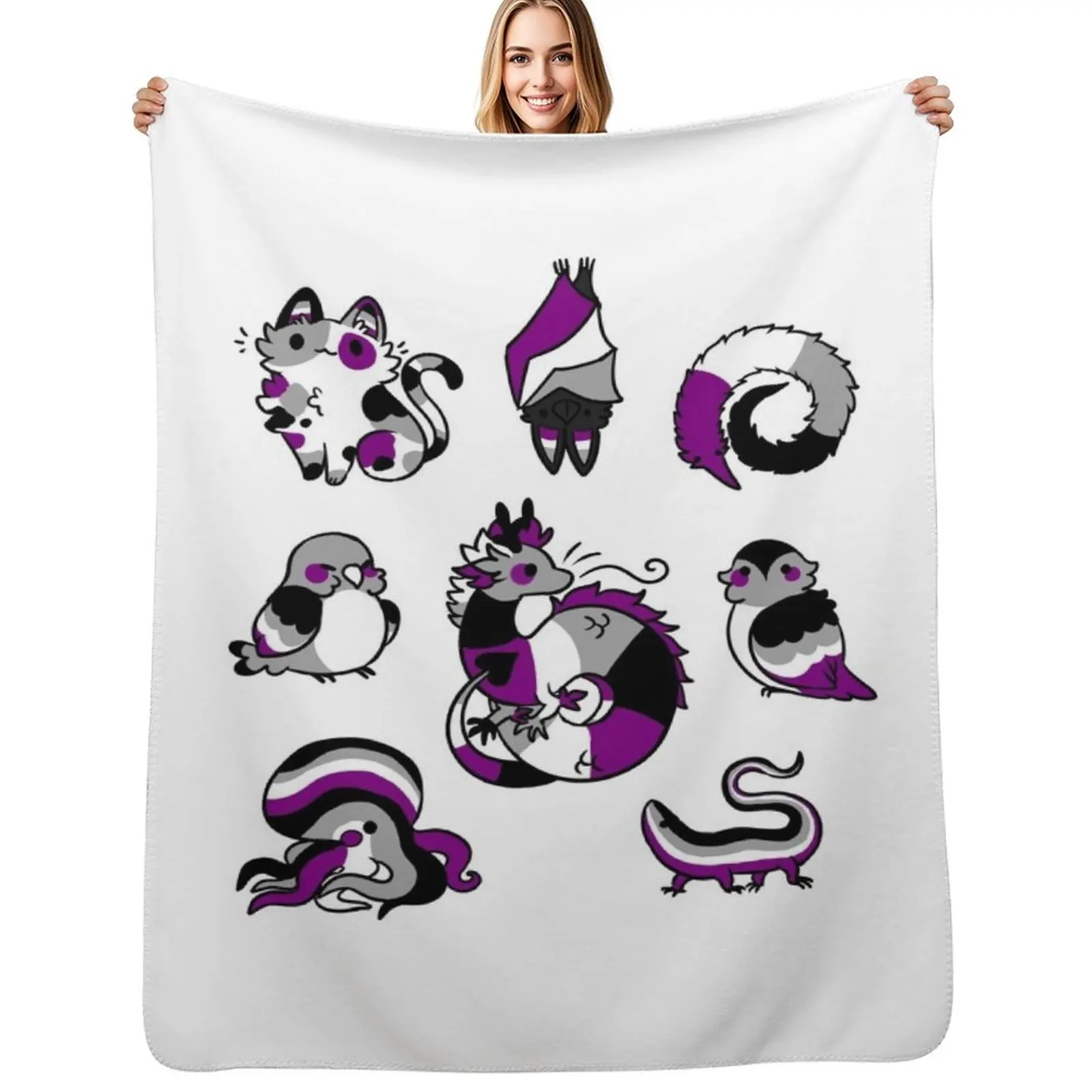 

asexual pride animals Throw Blanket Furrys Weighted Extra Large Throw Multi-Purpose Blankets