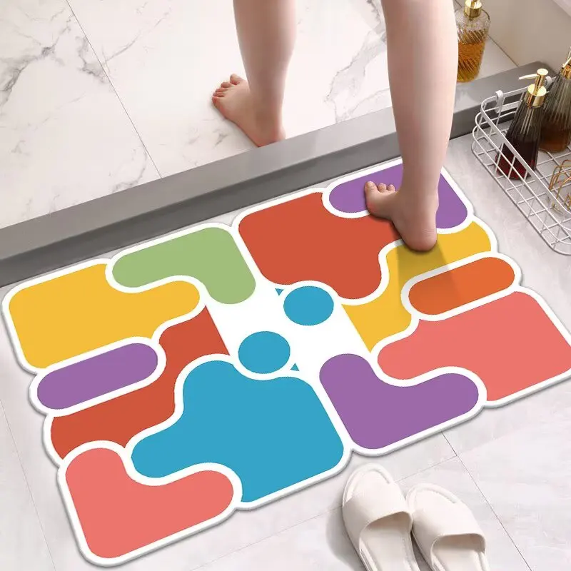 Toilet floor mat, diatom mud absorbent mat, special non-slip foot mat for bathroom door, household toilet, bathroom carpet