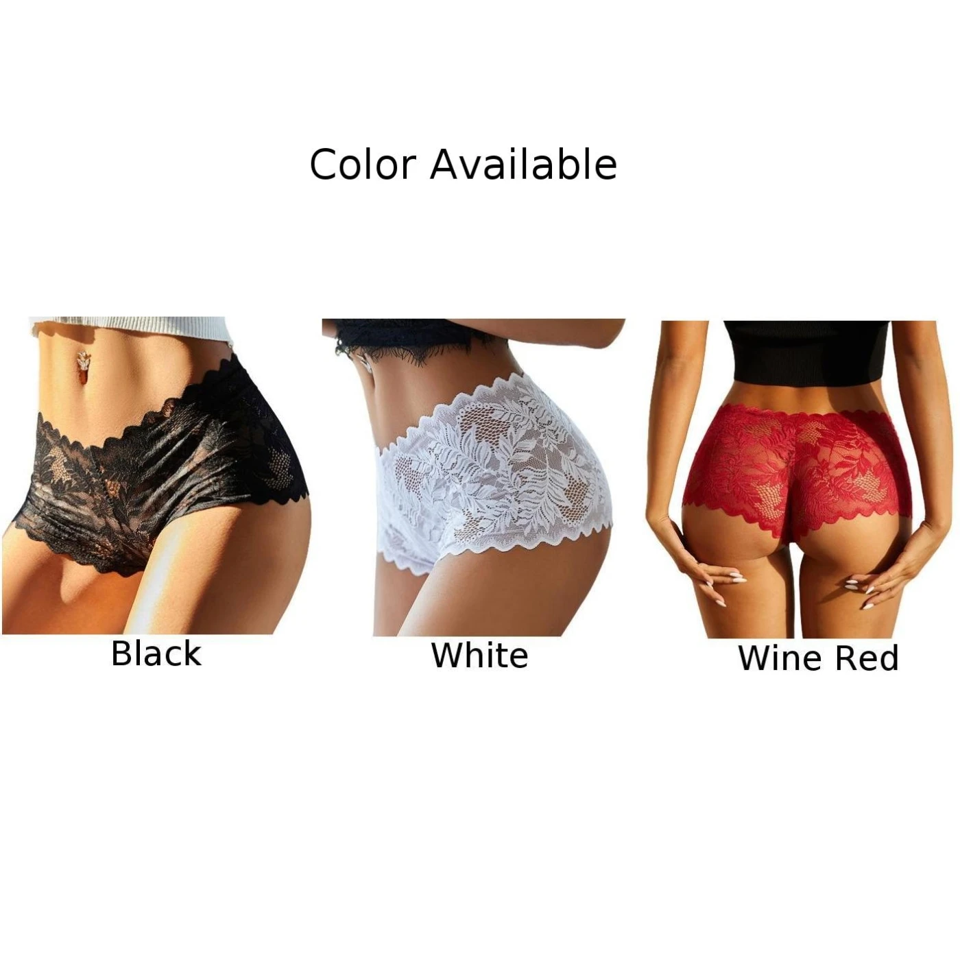 Women Underwear Sexy See Through Lace Shorts Lingerie Boxer Briefs for Women in Plus Sizes and Multiple Colors