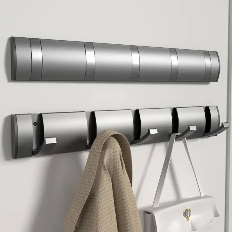 Thickened Invisible Hook Gun Grey Nail Free Folding Towel Hook Bathroom Kitchen Shelf No Punch Hole Wall Mount Accessory