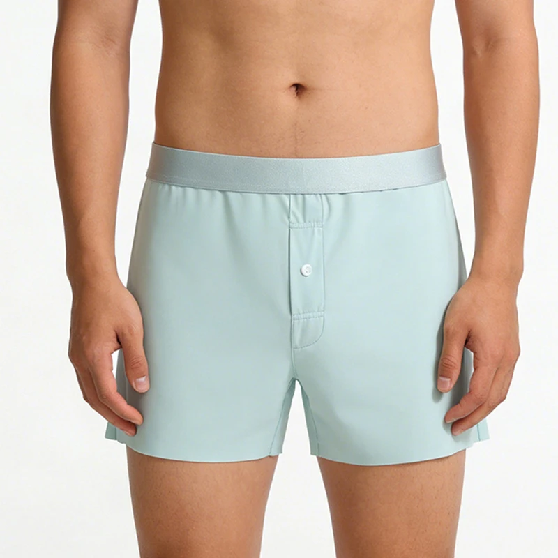 Ice Silk Men Breathable Panties Sleepwear Smooth Cool Arrow Pants Homewear Underwear Man Loose Workout Quick Drying Boxer Shorts