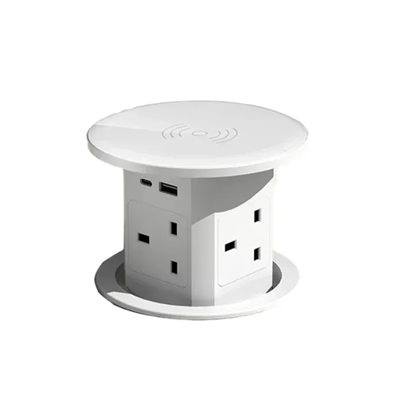 Imagem -06 - Tomada de Caixa de Mesa Oculta Soquete Pop-up com Adaptador de Plugue Universal Carregamento sem Fio Usb tipo c Design Oculto 130 mm x 130 mm