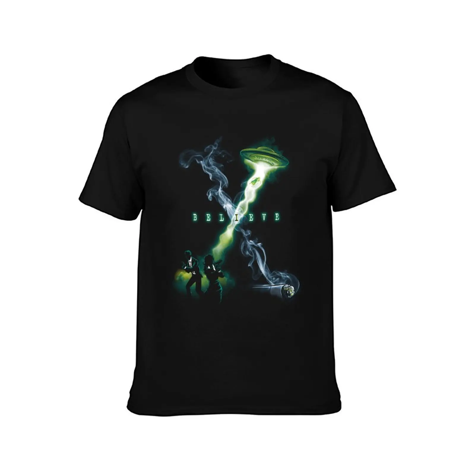 X Files T-Shirt Plus Size Solid Color T-Shirt