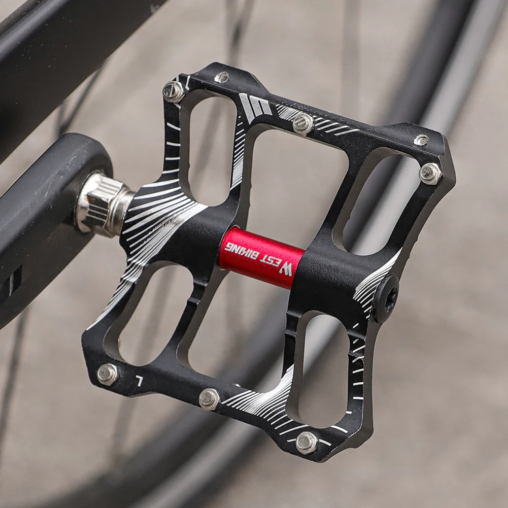 Aluminium Alloy MTBs Cycle Road Bike Flat Pedals Sturdy Stable Nonslip Bike Flat Pedals For MTBs Road Bike Riding Accessories