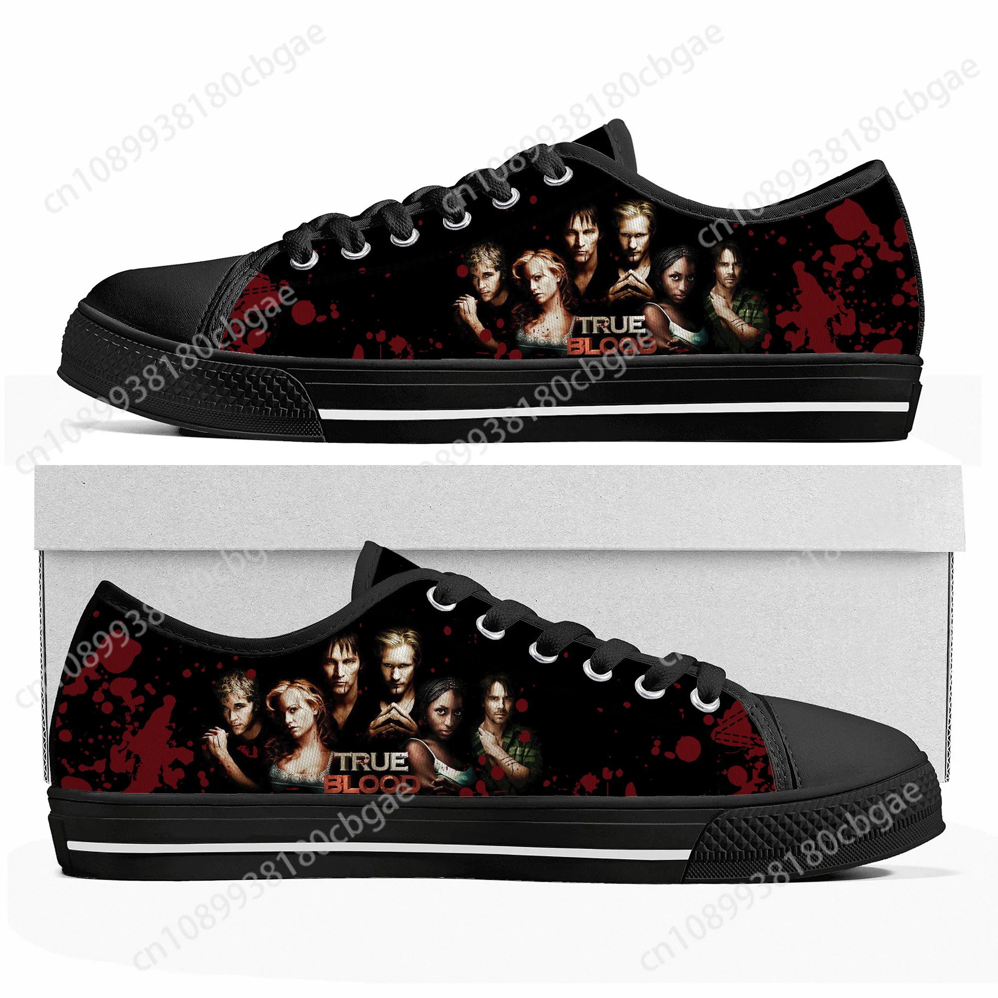 True Blood Low Top Sneakers Mens Womens Teenager Anna Paquin Stephen Moyer Canvas Sneaker couple Casual Shoes Custom Made Shoe