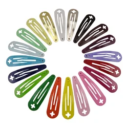 50PCS 5cm Cross Hole Tear Drop Hairpins Plain Metal Snap Clips for DIY Kids Hair Accessorries Eco-friendly Hairgrips