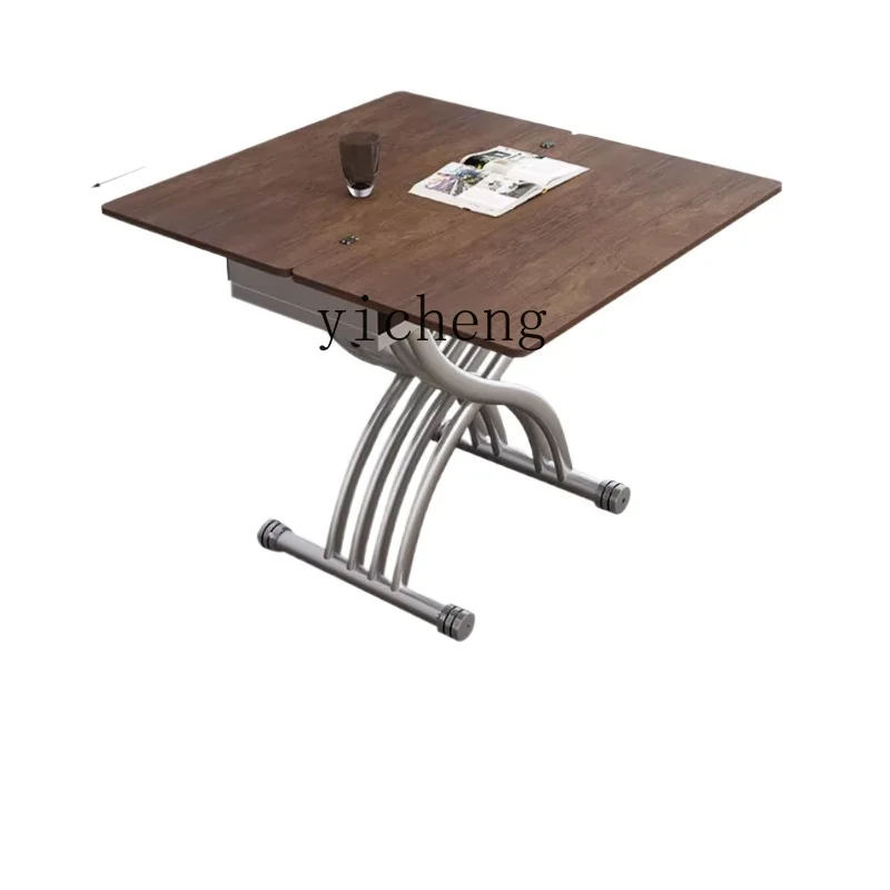 Tqh Multi-Functional Foldable and Hoisting Dining Table Integrated Small Apartment Square Household Mobile Telescopic