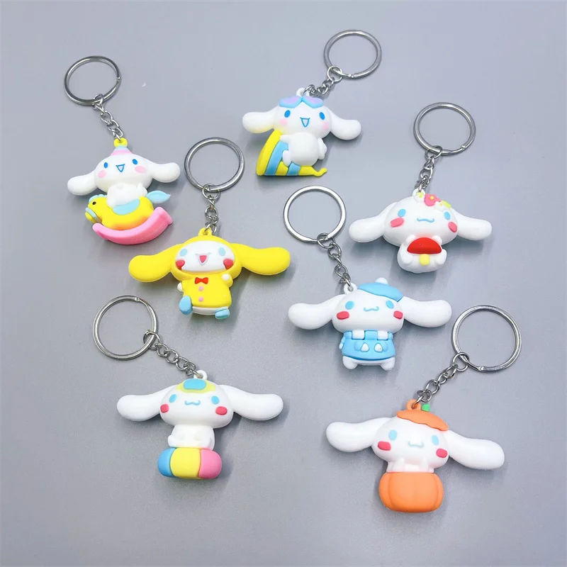 Cartoon Kawaii Cinnamoroll Keychain Pendant Cute Sanrio Anime Keychain Fashion Exquisite Backpack Decoration Accessories Gifts