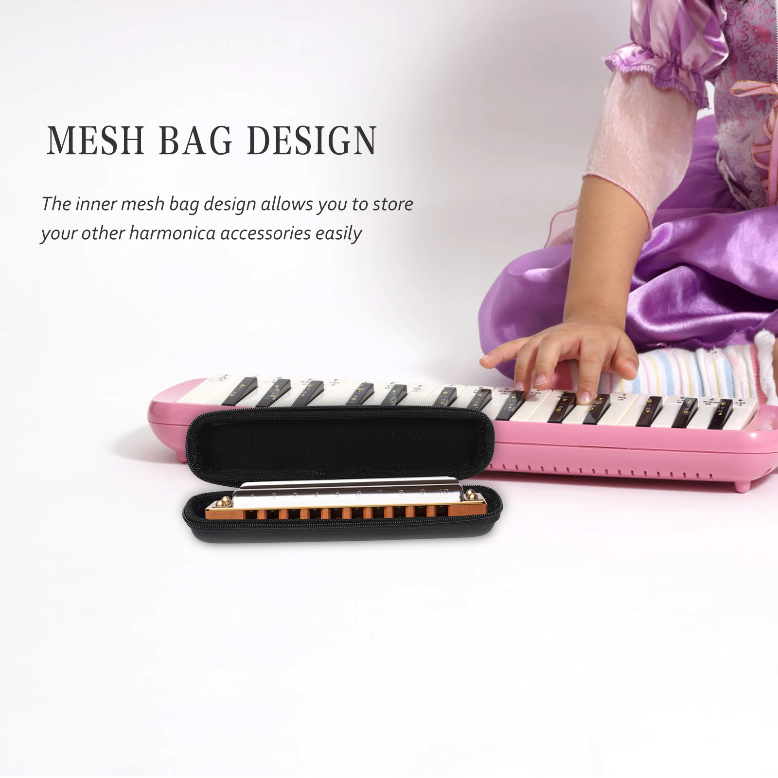 

3 Pcs Harmonica Accessory Case Shockproof Durable Storage Bag Small Lightweight for Harmonica Cover Accessories Protection