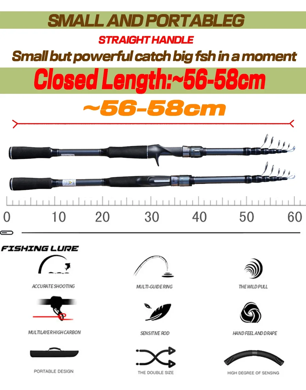 Imagem -03 - Carbon Fiber Lure Fishing Rod Spinning e Fundição Reel Combo Ultraleve Pólo de Pesca com Line Grupo 1.8m3.0m