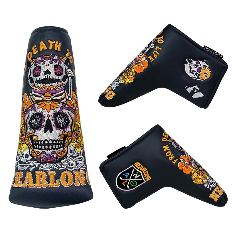 

Golf Blade Putter Cover Golf HeadCover Multiple Style Tape Open Close Golf Club Protective Headgear Golf Supplies