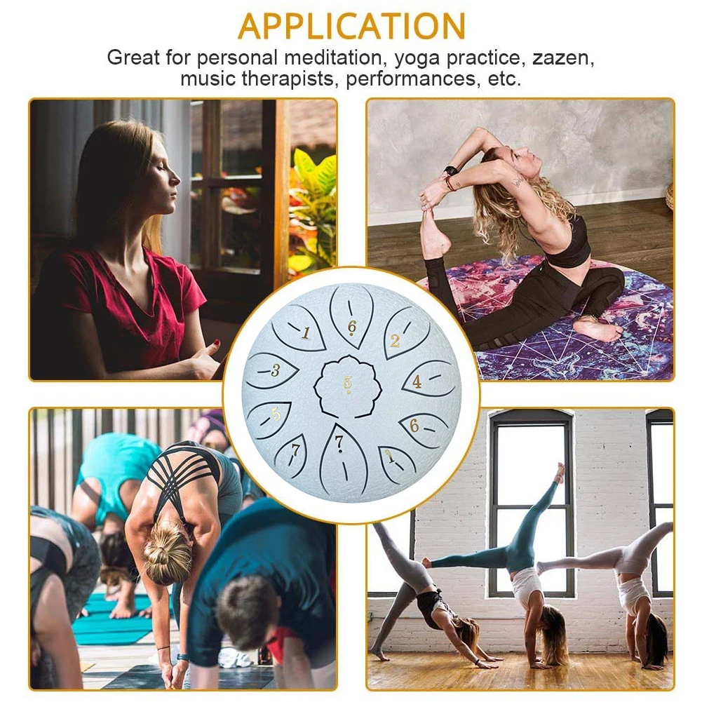 

6-дюймовый 11-нотный тонг-драм (эфирный барабан) для йоги, перкуссионный инструмент