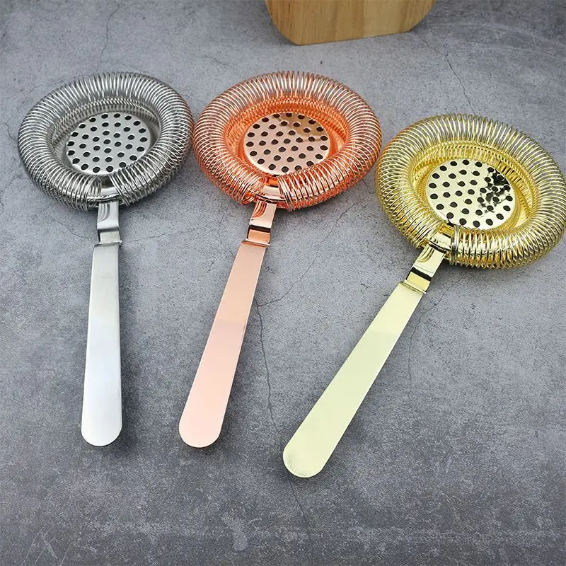 304 Stainless Steel Hawthorne Cocktail Strainer European Ice Filter Bar Tool for Cocktail Mixing and Drink Making