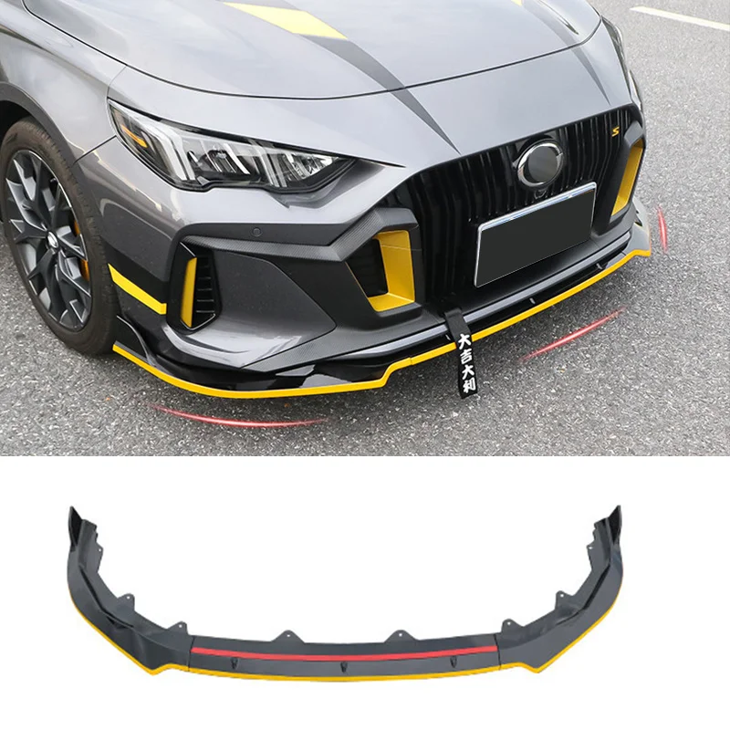 

For GAC Trumpchi Empow Dodge Attitude 2021-2025 Front Bumper Lip Chin Splitter Bodykit 3Pcs/Set Varied Color Accessories